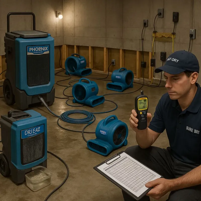 Structural Drying and Dehumidification process in Zion, PA